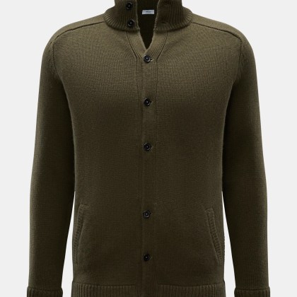 von Braun - Herren - Cashmere Cardigan oliv von Braun - Herren - Cashmere Cardigan oliv