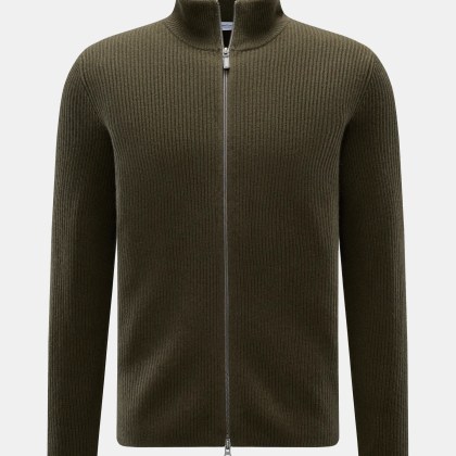 von Braun - Herren - Cashmere Strickjacke oliv von Braun - Herren - Cashmere Strickjacke oliv