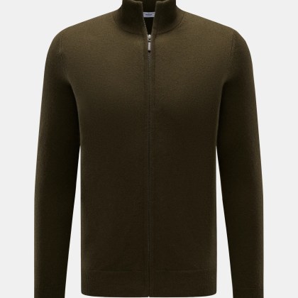 von Braun - Herren - Cashmere Strickjacke oliv von Braun - Herren - Cashmere Strickjacke oliv