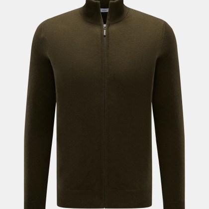 von Braun - Herren - Cashmere Strickjacke oliv von Braun - Herren - Cashmere Strickjacke oliv