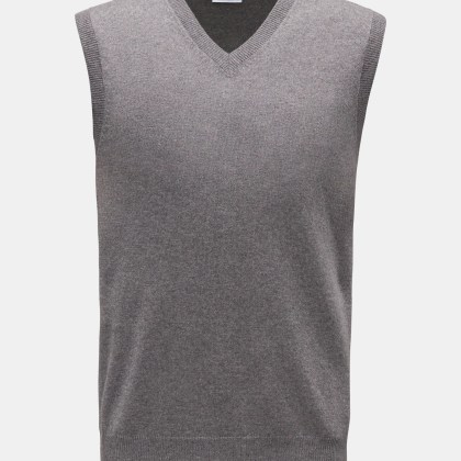 BRAUN Hamburg Essentials - Herren - Cashmere V-Neck Pullunder grau BRAUN Hamburg Essentials - Herren - Cashmere V-Neck Pullunder grau