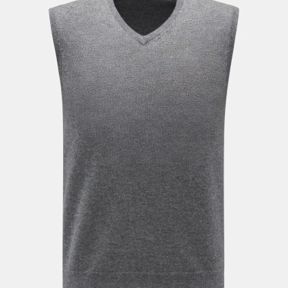 von Braun - Herren - Cashmere Pullunder grau meliert von Braun - Herren - Cashmere Pullunder grau meliert