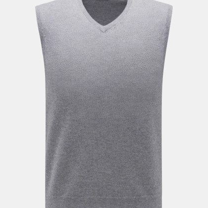 von Braun - Herren - Cashmere Pullunder grau meliert von Braun - Herren - Cashmere Pullunder grau meliert