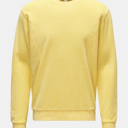 04651/ A trip in a bag - Herren - Frottee Rundhals-Sweatshirt gelb 04651/ A trip in a bag - Herren - Frottee Rundhals-Sweatshirt gelb