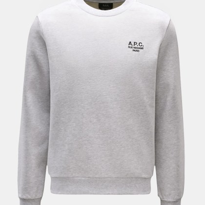 A.P.C. - Herren - Rundhals-Sweatshirt %27Standard Rue Madame%27 hellgrau meliert A.P.C. - Herren - Rundhals-Sweatshirt %27Standard Rue Madame%27 hellgrau meliert