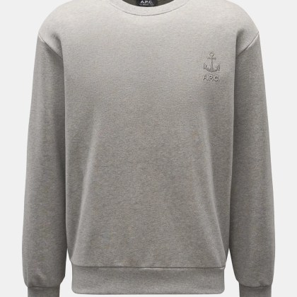 A.P.C. - Herren - Rundhals-Sweatshirt %27James%27 grau meliert A.P.C. - Herren - Rundhals-Sweatshirt %27James%27 grau meliert
