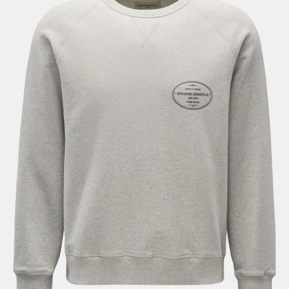 Officine Générale - Herren - Rundhals-Sweatshirt %27Didi%27 hellgrau meliert Officine Générale - Herren - Rundhals-Sweatshirt %27Didi%27 hellgrau meliert