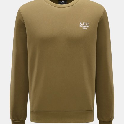 A.P.C. - Herren - Rundhals-Sweatshirt %27Standard Rue Madame%27 oliv A.P.C. - Herren - Rundhals-Sweatshirt %27Standard Rue Madame%27 oliv