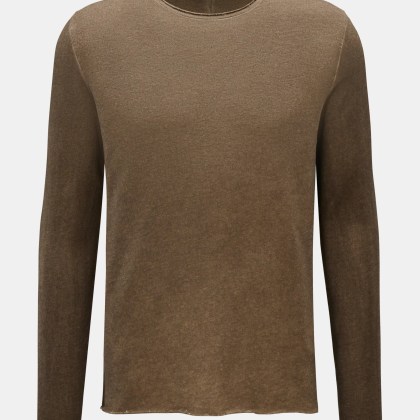 Kiefermann - Herren - Rundhals-Sweatshirt %27Achko%27 dark olive meliert Kiefermann - Herren - Rundhals-Sweatshirt %27Achko%27 dark olive meliert