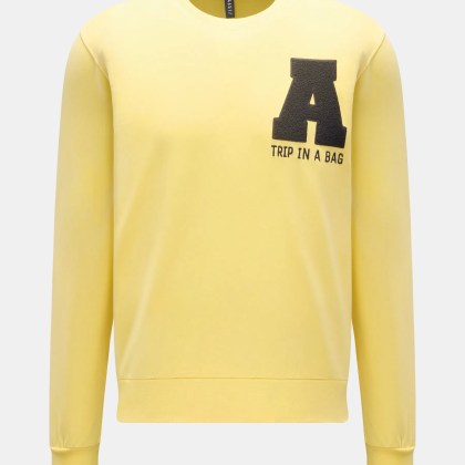 04651/ A trip in a bag - Herren - Sweatshirt %27College Crew%27 gelb 04651/ A trip in a bag - Herren - Sweatshirt %27College Crew%27 gelb