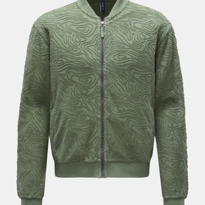 04651/ A trip in a bag - Herren - Sweatjacke %27Seamap Bomber%27 grün 04651/ A trip in a bag - Herren - Sweatjacke %27Seamap Bomber%27 grün