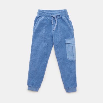 04651/ A trip in a bag - Herren - Kinder Fleece-Cargo-Sweathose %27Oyster Kids%27 rauchblau 04651/ A trip in a bag - Herren - Kinder Fleece-Cargo-Sweathose %27Oyster Kids%27 rauchblau