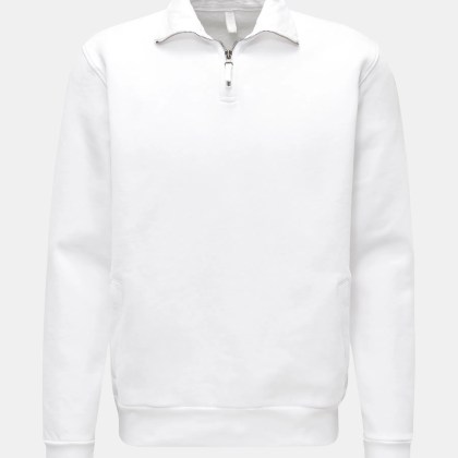 04651/ A trip in a bag - Herren - Sweat-Troyer %27Quarter Zip%27 weiß 04651/ A trip in a bag - Herren - Sweat-Troyer %27Quarter Zip%27 weiß