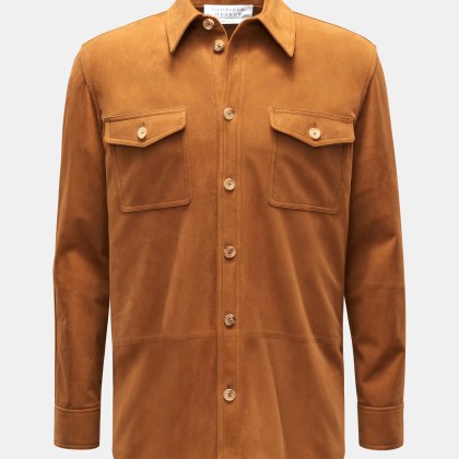 Gabriela Hearst - Herren - Veloursleder-Overshirt %27Lucas%27 hellbraun Gabriela Hearst - Herren - Veloursleder-Overshirt %27Lucas%27 hellbraun