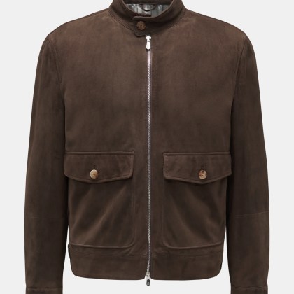 Brunello Cucinelli - Herren - Velourslederjacke dunkelbraun Brunello Cucinelli - Herren - Velourslederjacke dunkelbraun