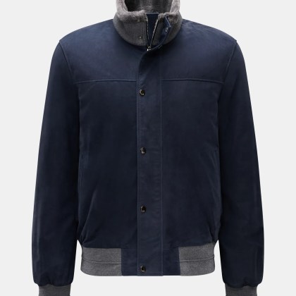 Manzoni 24 - Herren - Veloursleder-Blouson navy Manzoni 24 - Herren - Veloursleder-Blouson navy