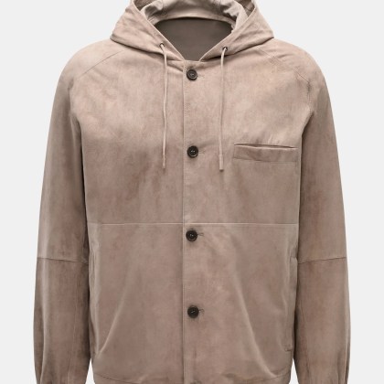 Emporio Armani - Herren - Velourslederjacke taupe Emporio Armani - Herren - Velourslederjacke taupe
