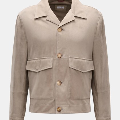Brunello Cucinelli - Herren - Velourslederjacke beige Brunello Cucinelli - Herren - Velourslederjacke beige