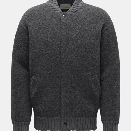 Laneus - Herren - Strickblouson %27Bouclé Bomber%27 grau Laneus - Herren - Strickblouson %27Bouclé Bomber%27 grau
