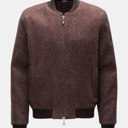 04651/ A trip in a bag - Herren - Woll-Blouson bordeaux/hellbraun 04651/ A trip in a bag - Herren - Woll-Blouson bordeaux/hellbraun