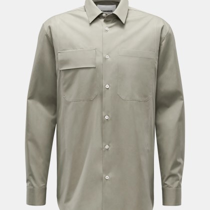 Jil Sander - Herren - Casual Hemd schmaler Kragen graugrün Jil Sander - Herren - Casual Hemd schmaler Kragen graugrün