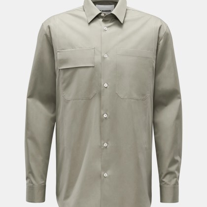 Jil Sander - Herren - Casual Hemd schmaler Kragen graugrün Jil Sander - Herren - Casual Hemd schmaler Kragen graugrün
