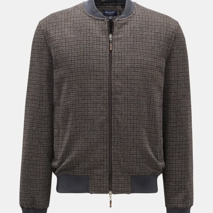 04651/ A trip in a bag - Herren - Woll-Blouson %27Check Bomber%27 grau/braun kariert 04651/ A trip in a bag - Herren - Woll-Blouson %27Check Bomber%27 grau/braun kariert