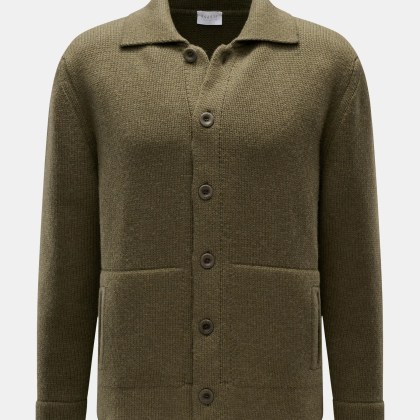 04651/ A trip in a bag - Herren - Cardigan %27Boiled Blouson%27 oliv 04651/ A trip in a bag - Herren - Cardigan %27Boiled Blouson%27 oliv