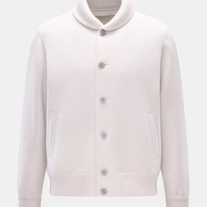 Lunaria Cashmere - Herren - Cashmere Strickblouson hellgrau Lunaria Cashmere - Herren - Cashmere Strickblouson hellgrau