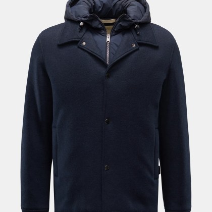 Woolrich - Herren - Jacke %27Knitted Wool Shirt Jacket%27 navy Woolrich - Herren - Jacke %27Knitted Wool Shirt Jacket%27 navy