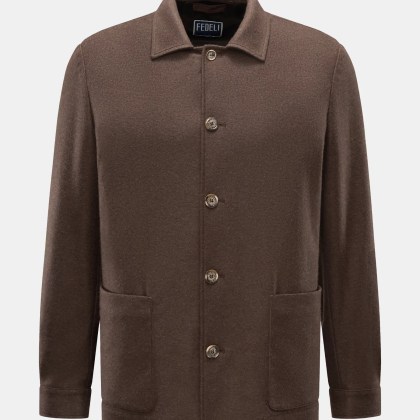 Fedeli - Herren - Cashmere Flanell-Jacke %27Oxford%27 dunkelbraun Fedeli - Herren - Cashmere Flanell-Jacke %27Oxford%27 dunkelbraun