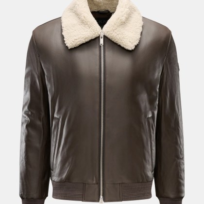 Moose Knuckles - Herren - Leder-Blouson %27Toba Bomber%27 graubraun Moose Knuckles - Herren - Leder-Blouson %27Toba Bomber%27 graubraun