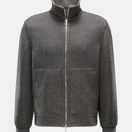 Brunello Cucinelli - Herren - Cashmere Blouson schwarz/grau kariert Brunello Cucinelli - Herren - Cashmere Blouson schwarz/grau kariert