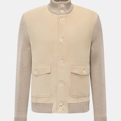 Zanone - Herren - Strickblouson beige Zanone - Herren - Strickblouson beige