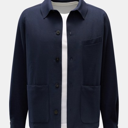 04651/ A trip in a bag - Herren - Seersucker-Overshirt navy 04651/ A trip in a bag - Herren - Seersucker-Overshirt navy