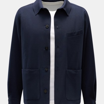 04651/ A trip in a bag - Herren - Seersucker-Overshirt navy 04651/ A trip in a bag - Herren - Seersucker-Overshirt navy