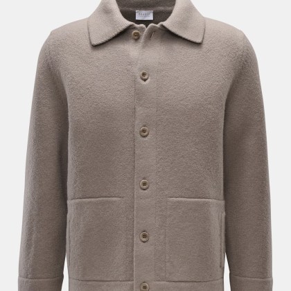 04651/ A trip in a bag - Herren - Cardigan %27Boiled Blouson%27 taupe 04651/ A trip in a bag - Herren - Cardigan %27Boiled Blouson%27 taupe