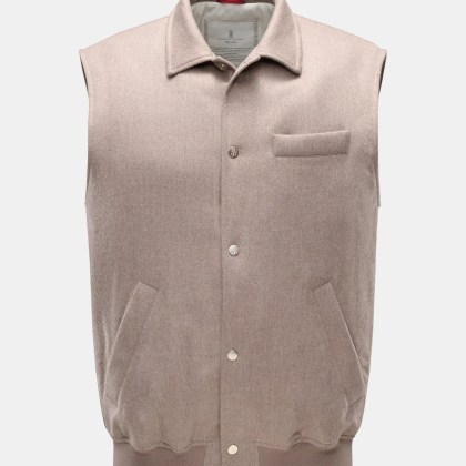 Brunello Cucinelli - Herren - Cashmere Outdoorweste taupe Brunello Cucinelli - Herren - Cashmere Outdoorweste taupe
