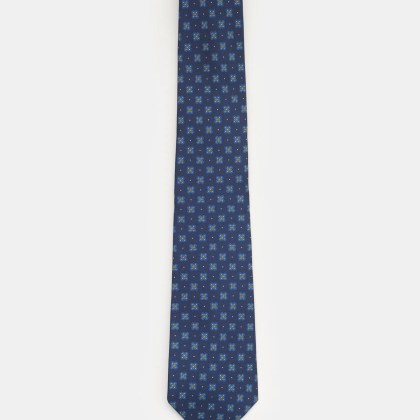 Borrelli - Herren - Seidenkrawatte navy/blau/gelb gemustert Borrelli - Herren - Seidenkrawatte navy/blau/gelb gemustert