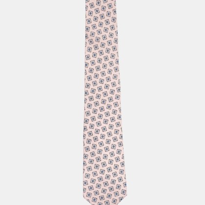 Borrelli - Herren - Seidenkrawatte rosé/offwhite/hellblau gemustert Borrelli - Herren - Seidenkrawatte rosé/offwhite/hellblau gemustert
