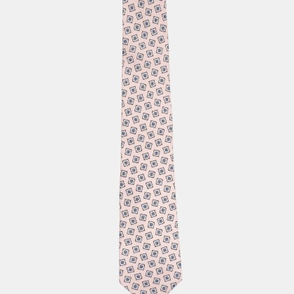 Borrelli - Herren - Seidenkrawatte rosé/offwhite/hellblau gemustert Borrelli - Herren - Seidenkrawatte rosé/offwhite/hellblau gemustert