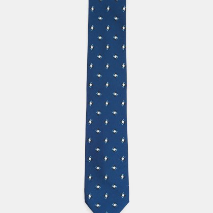 Stile Latino - Herren - Seidenkrawatte dunkelblau/hellblau/weiß gemustert Stile Latino - Herren - Seidenkrawatte dunkelblau/hellblau/weiß gemustert