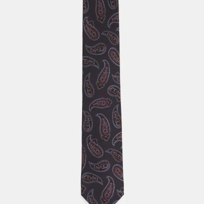 Stile Latino - Herren - Krawatte dunkelblau/hellblau/dunkelbraun gemustert Stile Latino - Herren - Krawatte dunkelblau/hellblau/dunkelbraun gemustert