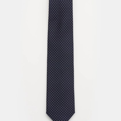 Bigi - Herren - Seidenkrawatte %27Nilo%27 dark navy/weiß gepunktet Bigi - Herren - Seidenkrawatte %27Nilo%27 dark navy/weiß gepunktet