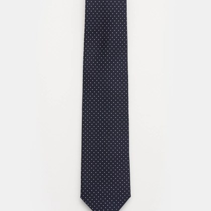 Bigi - Herren - Seidenkrawatte %27Nilo%27 dark navy/weiß gepunktet Bigi - Herren - Seidenkrawatte %27Nilo%27 dark navy/weiß gepunktet