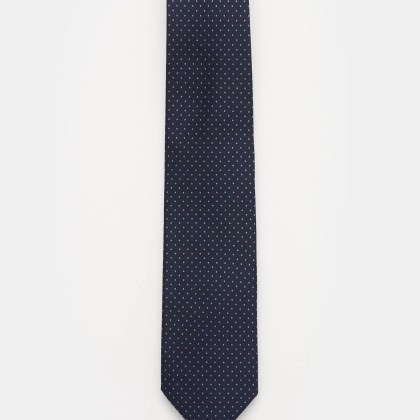 Bigi - Herren - Seidenkrawatte %27Nilo%27 dark navy/blau gepunktet Bigi - Herren - Seidenkrawatte %27Nilo%27 dark navy/blau gepunktet