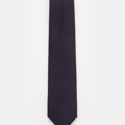 Bigi - Herren - Seidenkrawatte %27Nilo%27 navy/rot gepunktet Bigi - Herren - Seidenkrawatte %27Nilo%27 navy/rot gepunktet