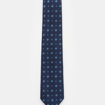 Bigi - Herren - Seidenkrawatte %27Laos%27 navy/blau/weiß gemustert Bigi - Herren - Seidenkrawatte %27Laos%27 navy/blau/weiß gemustert