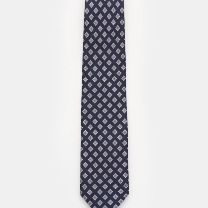 Bigi - Herren - Seidenkrawatte %27Nilo%27 navy/hellblau/weiß gemustert Bigi - Herren - Seidenkrawatte %27Nilo%27 navy/hellblau/weiß gemustert