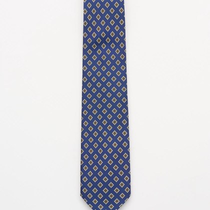 Bigi - Herren - Seidenkrawatte %27Nilo%27 blau/oliv/weiß gemustert Bigi - Herren - Seidenkrawatte %27Nilo%27 blau/oliv/weiß gemustert